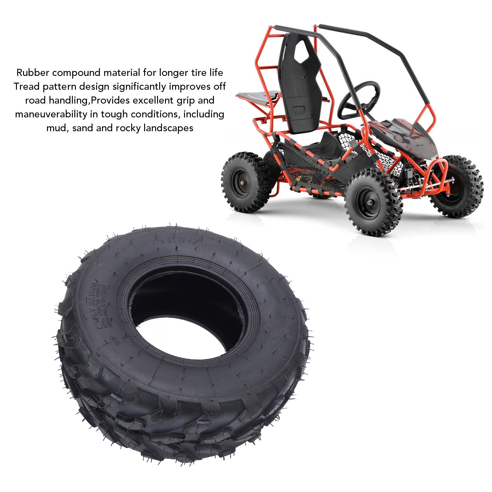 Pneu ATV 16x8-7 de 7 Polegadas - Road Bike Tire avaliação e preço